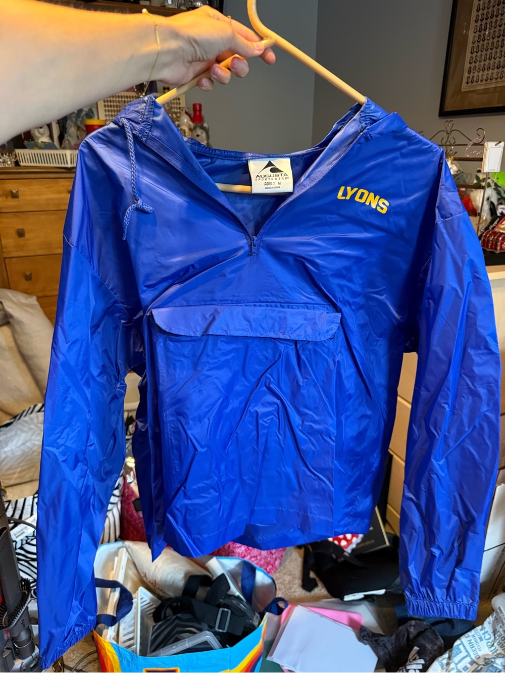 Augusta Sportswear Lyons Blue Pullover Rain Anorak